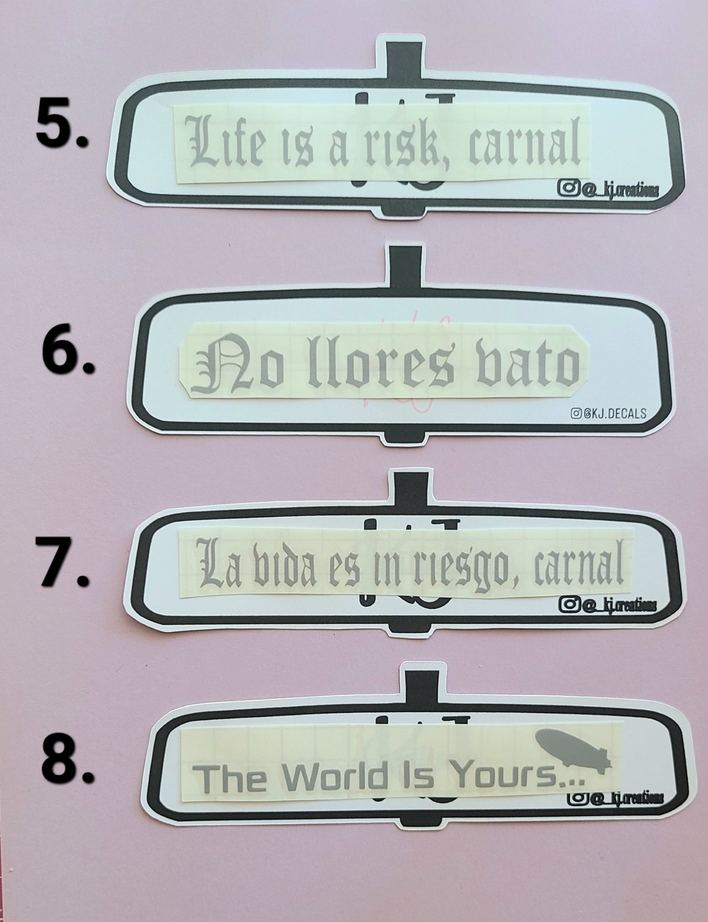 Car Mirror Decals