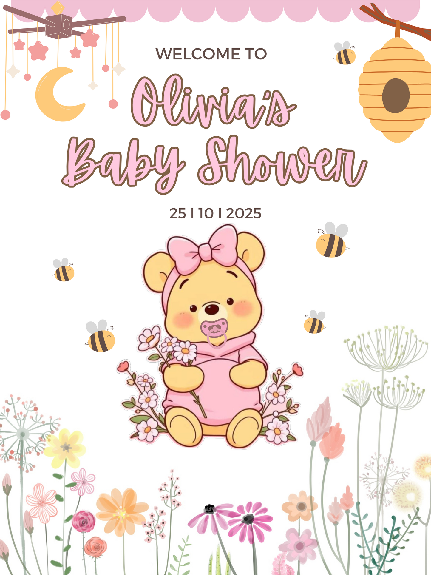 Winnie Pooh Baby Shower Invitation
