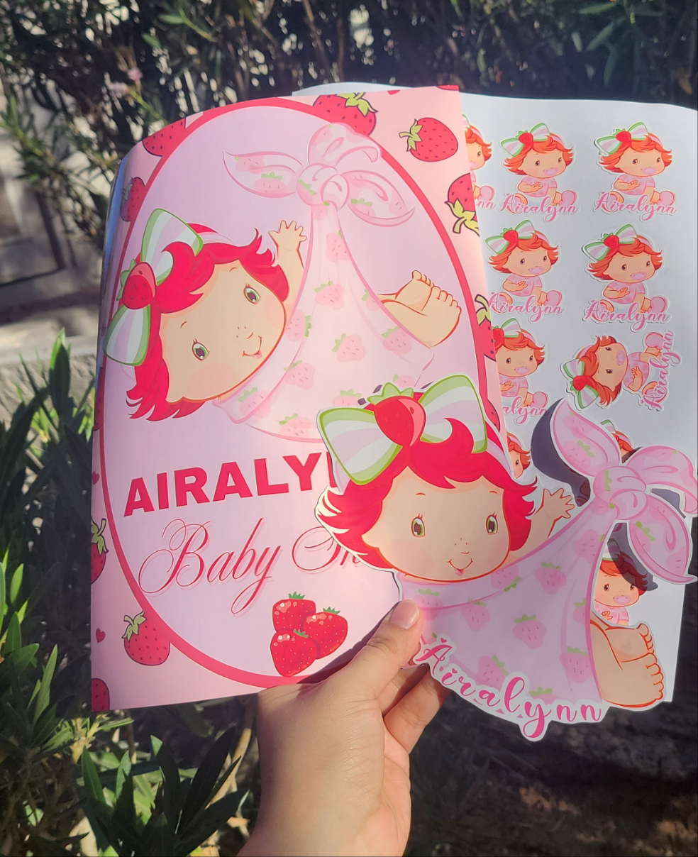 Strawberry Shortcake Baby Shower Stickers