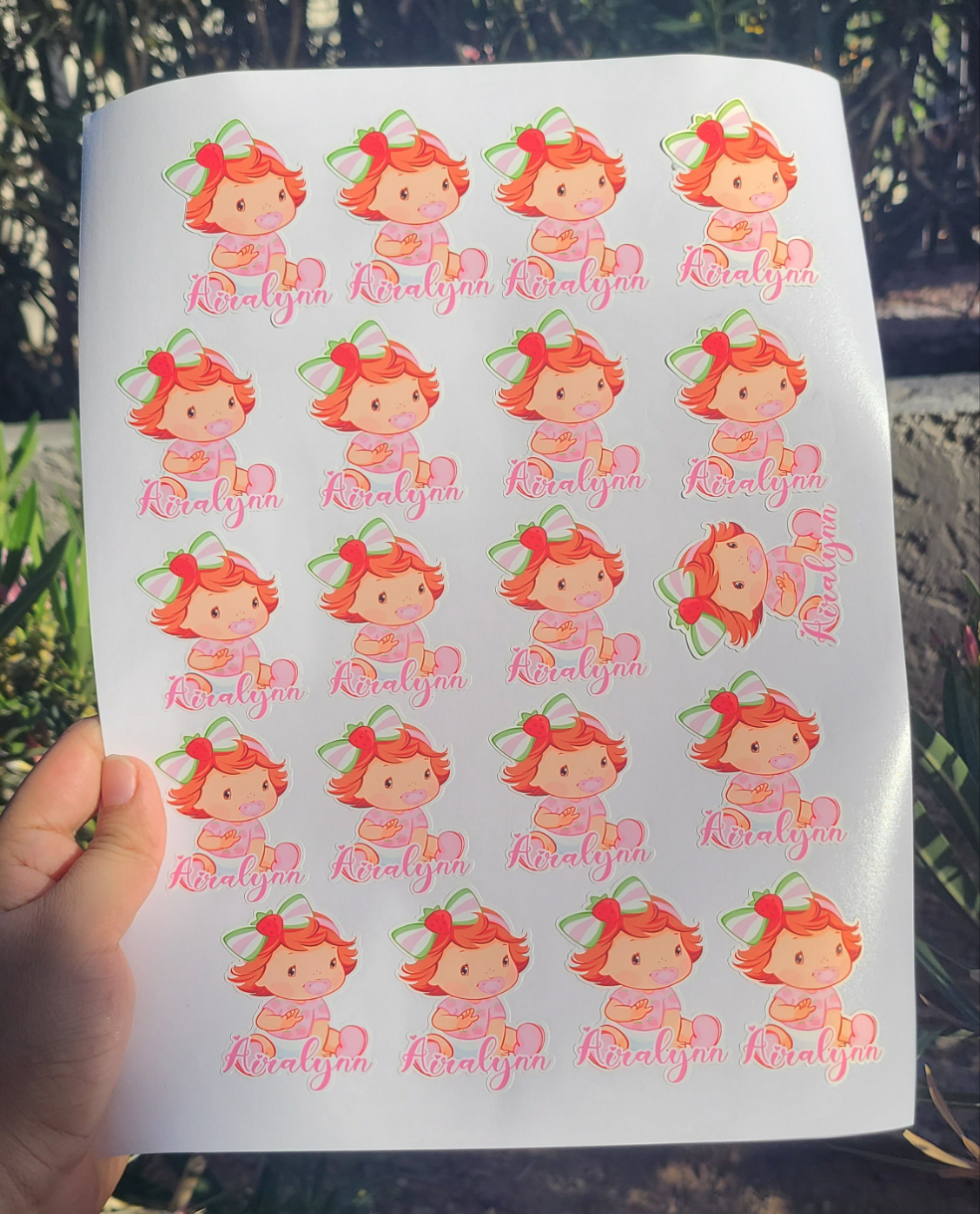 Strawberry Shortcake Baby Shower Stickers