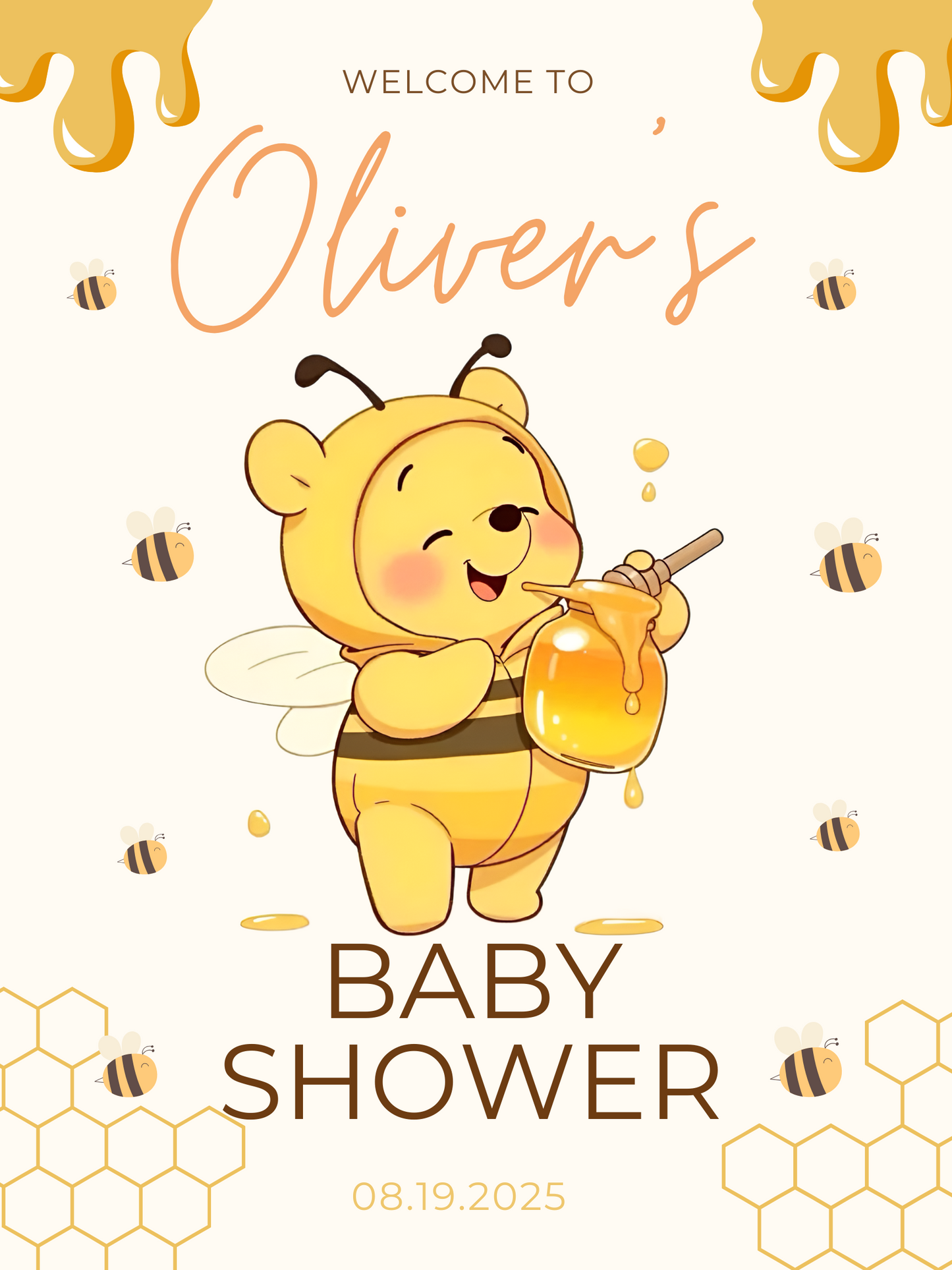 Winnie Pooh Baby Shower Invitation