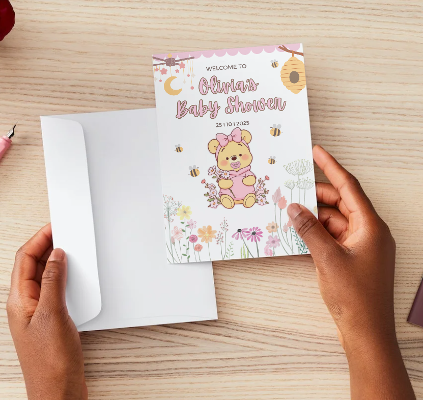 Winnie Pooh Baby Shower Invitation