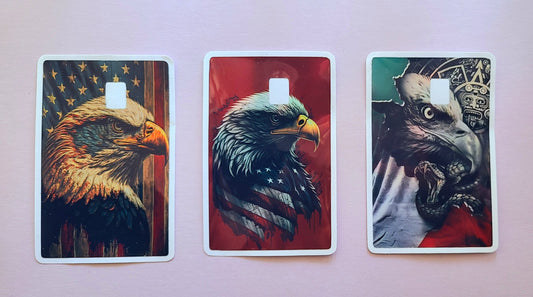 Holographic Patriotic Eagles Card Skins